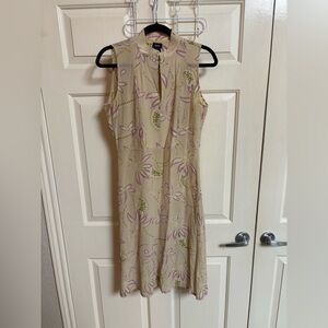 VTG 90s 100% silk Mossimo High Keyhole Neck Paisley Cottagecore Midi Dress